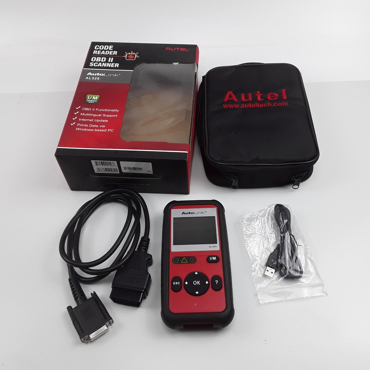 Autel Autolink AL529 I/M Code Reader OBD II Scanner Data Prints Internet Update
