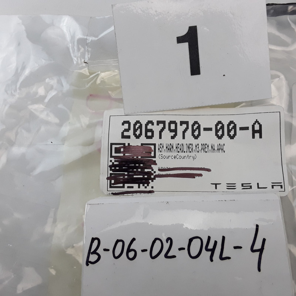 For Tesla Model 3 2017-2020 Headliner Wiring Harness OEM 2067970-00-A