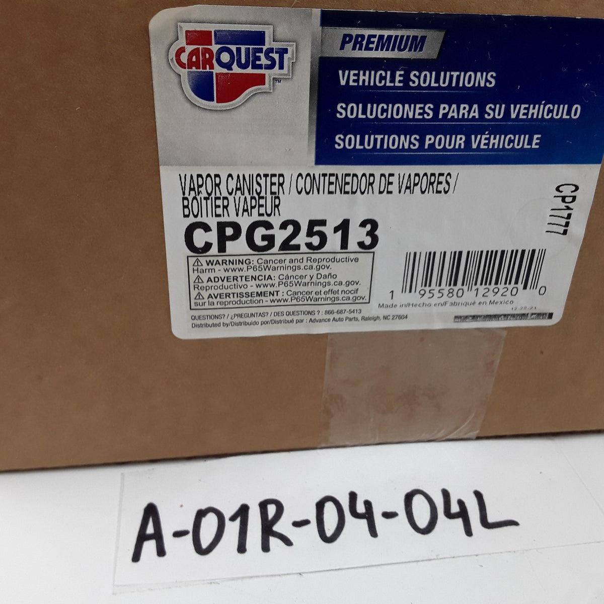 Carquest CPG2513 Fuel Vapor Canister Fits Cadillac ATS (2013 2014 2015 2016)