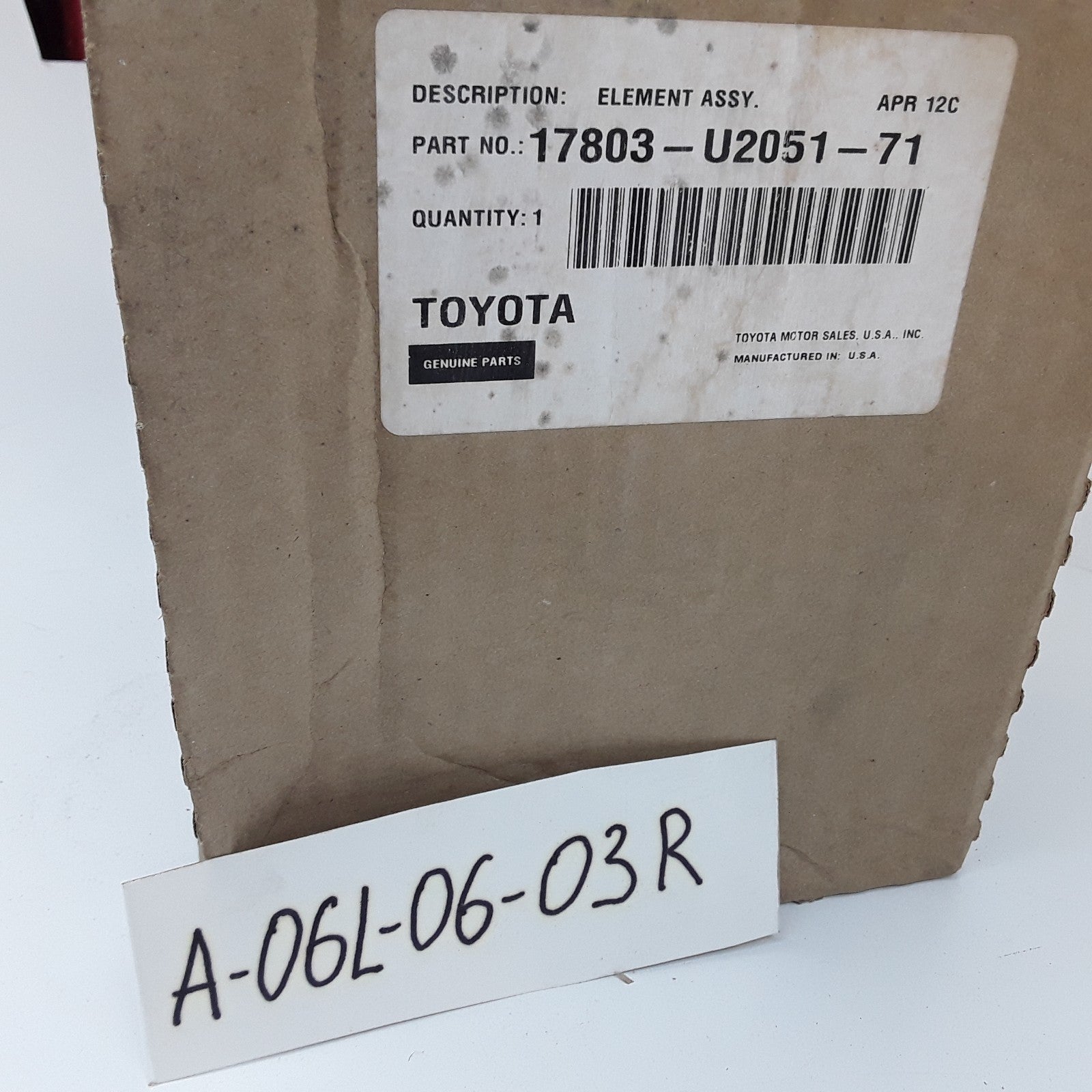 Toyota 17803-U2051-71 Engine Intake Inlet Air Filter Element For Forklifts