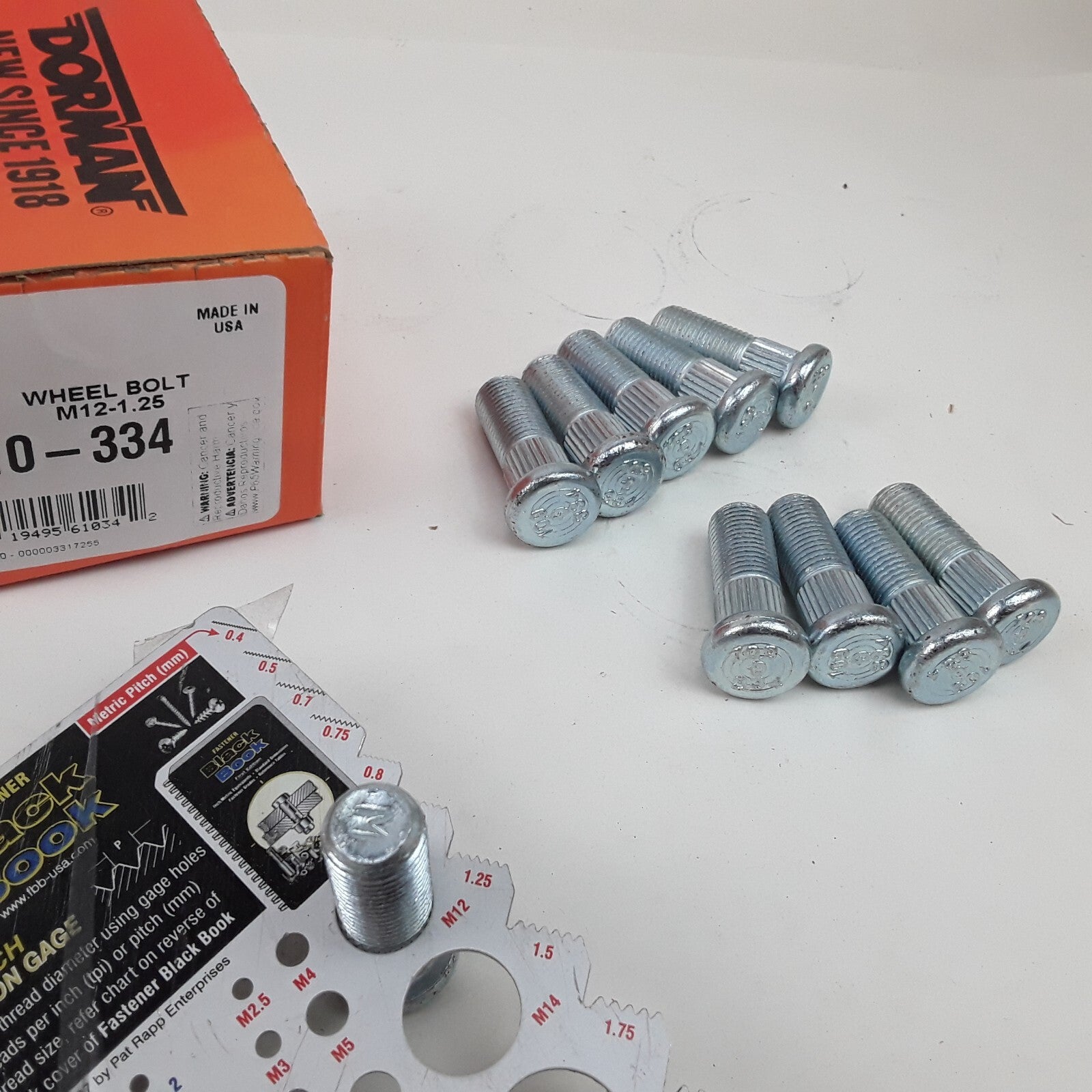 10 Wheel Stud Serrated M12-1.25 12.45mm Knurl 33.5mm Fits Geo Chevrolet Suzuki