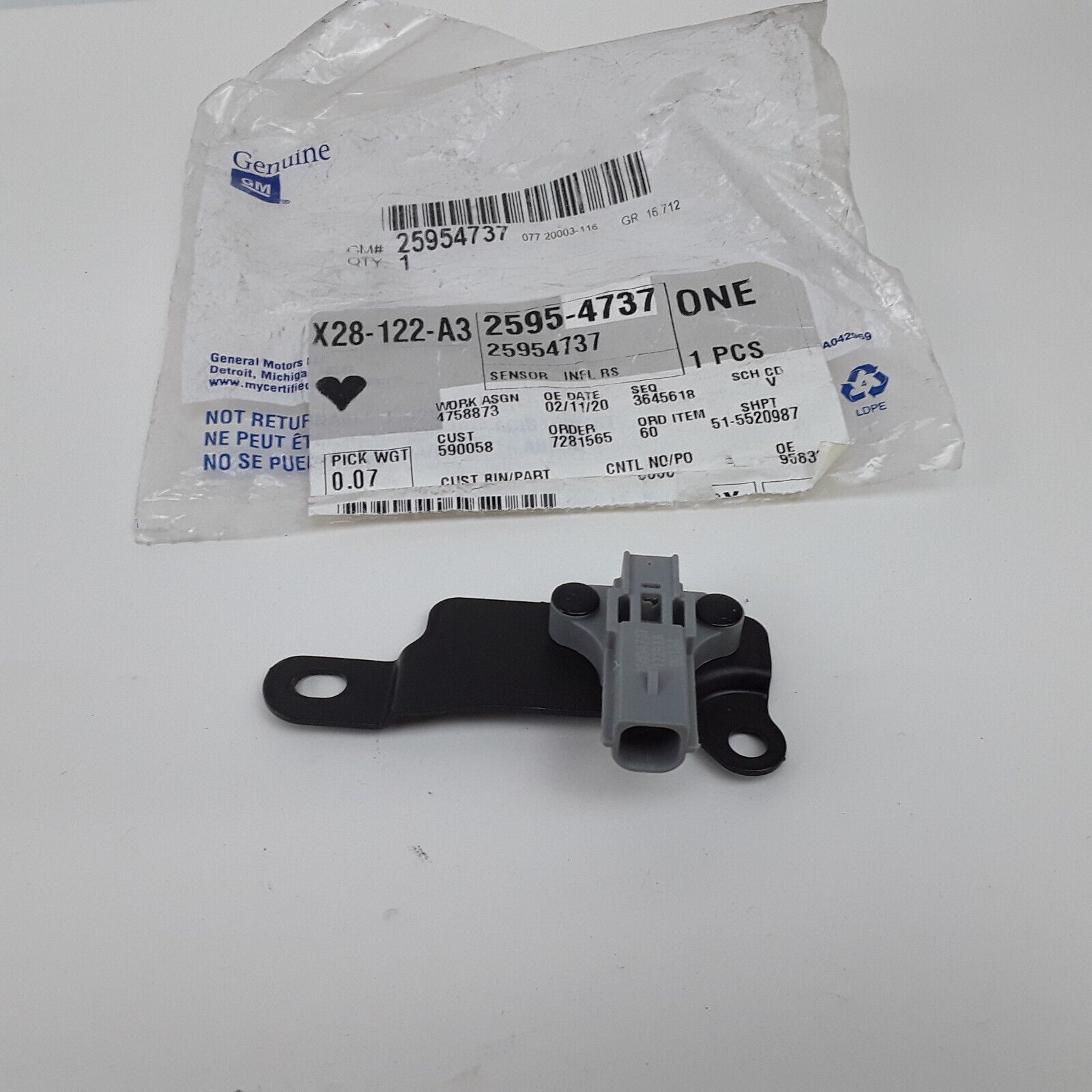 GM Passenger Seat Position Sensor 25954737 for Cadillac, Chevrolet, GMC