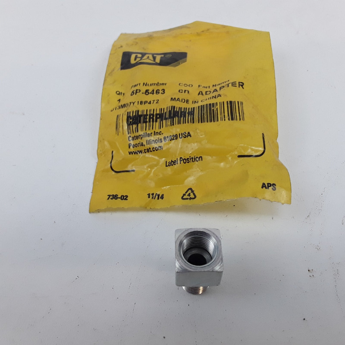 Cat 5P-5463 22 mm Long Straight Adapter (NPSM to NPTF) For Chassis Arrangement