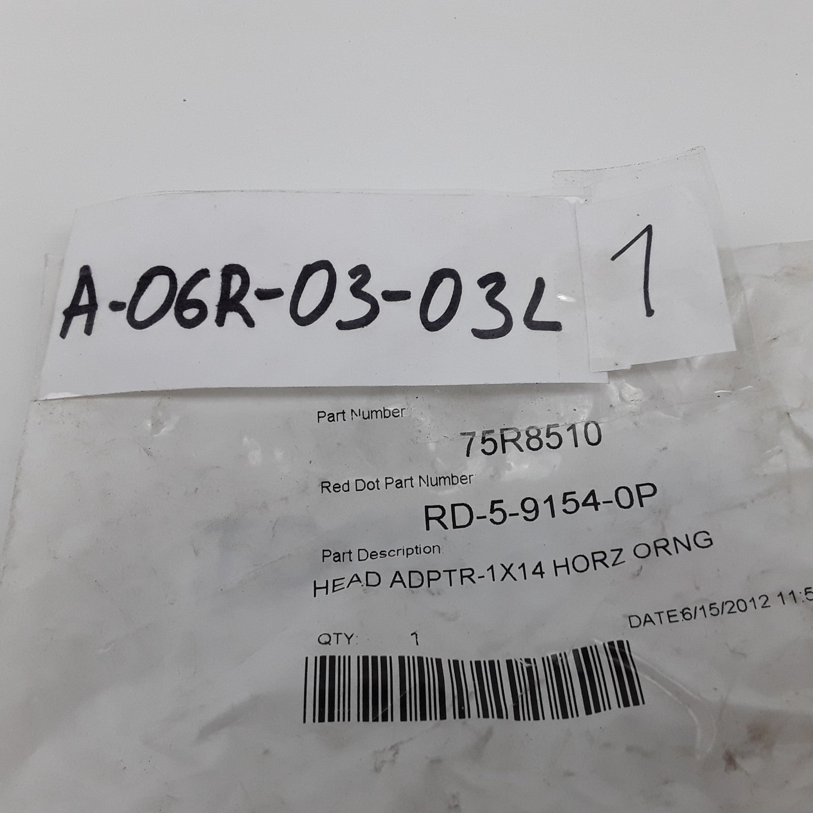 Red Dot 75R8510 Compressor Manifold Head Adapter Assembly 1 x 14 Heavy Duty