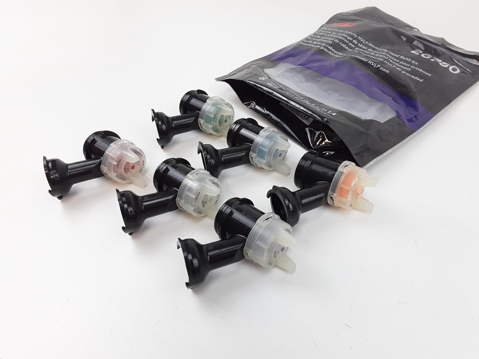 3M Performance Gravity HVLP Atomizing Head Variety Kit, 26730, Sizes 1.2 6-pack