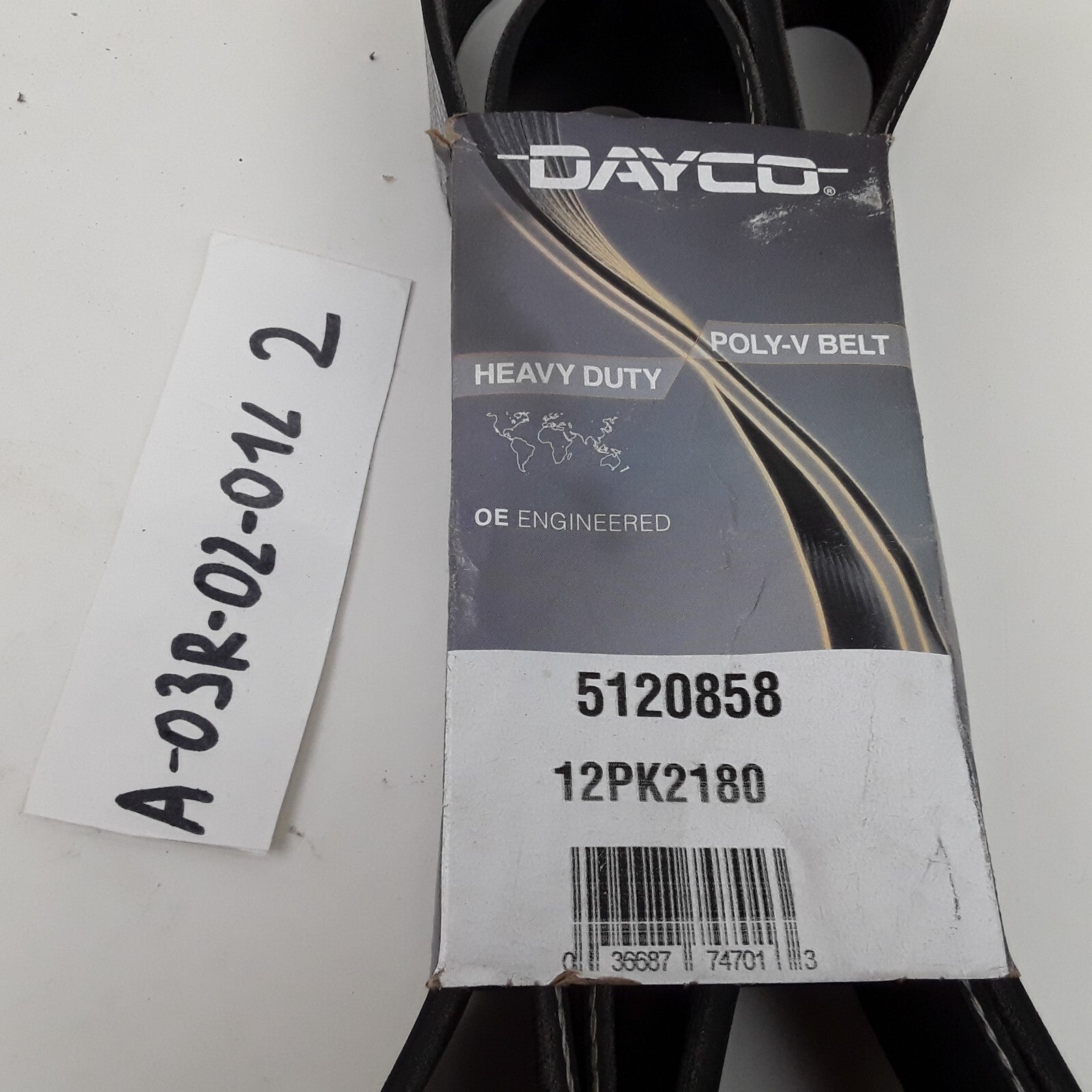 Dayco 5120858 Poly Rib Belt Fits Kenworth T880 T700 Peterbilt 389 587 2010-2022