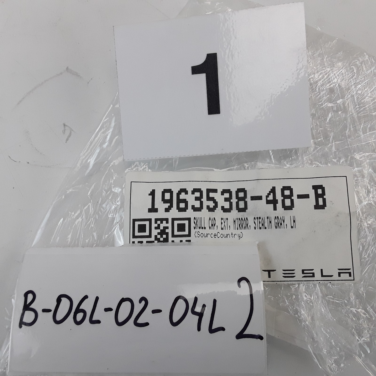 Stealth Gray Mirror Skull Cap LH For 2025-2026 Tesla Model Y OEM 1963538-68-B