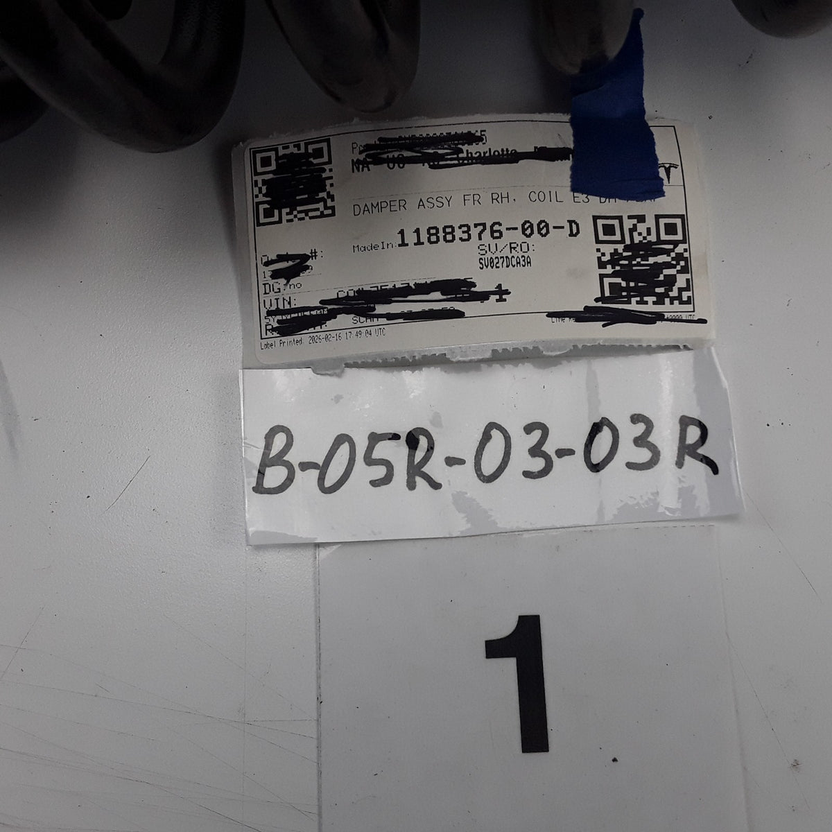 2020 2021 Tesla Model Y Front Passenger Suspension Shock Strut RH 1188376-00-D