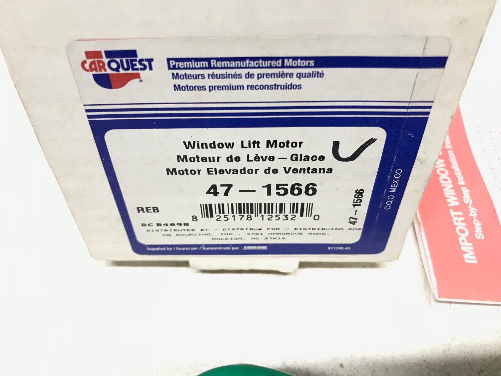 Power Window Motor-Window Lift Motor Front/Rear-Right CARQUEST 47-1566 Reman - HotCarParts