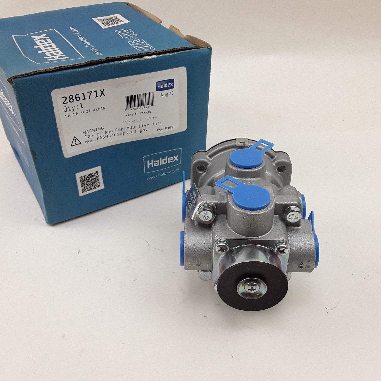 Haldex 286171X Reman E-6 Dual Circuit Air Brake Foot Valve Assembly Heavy Duty