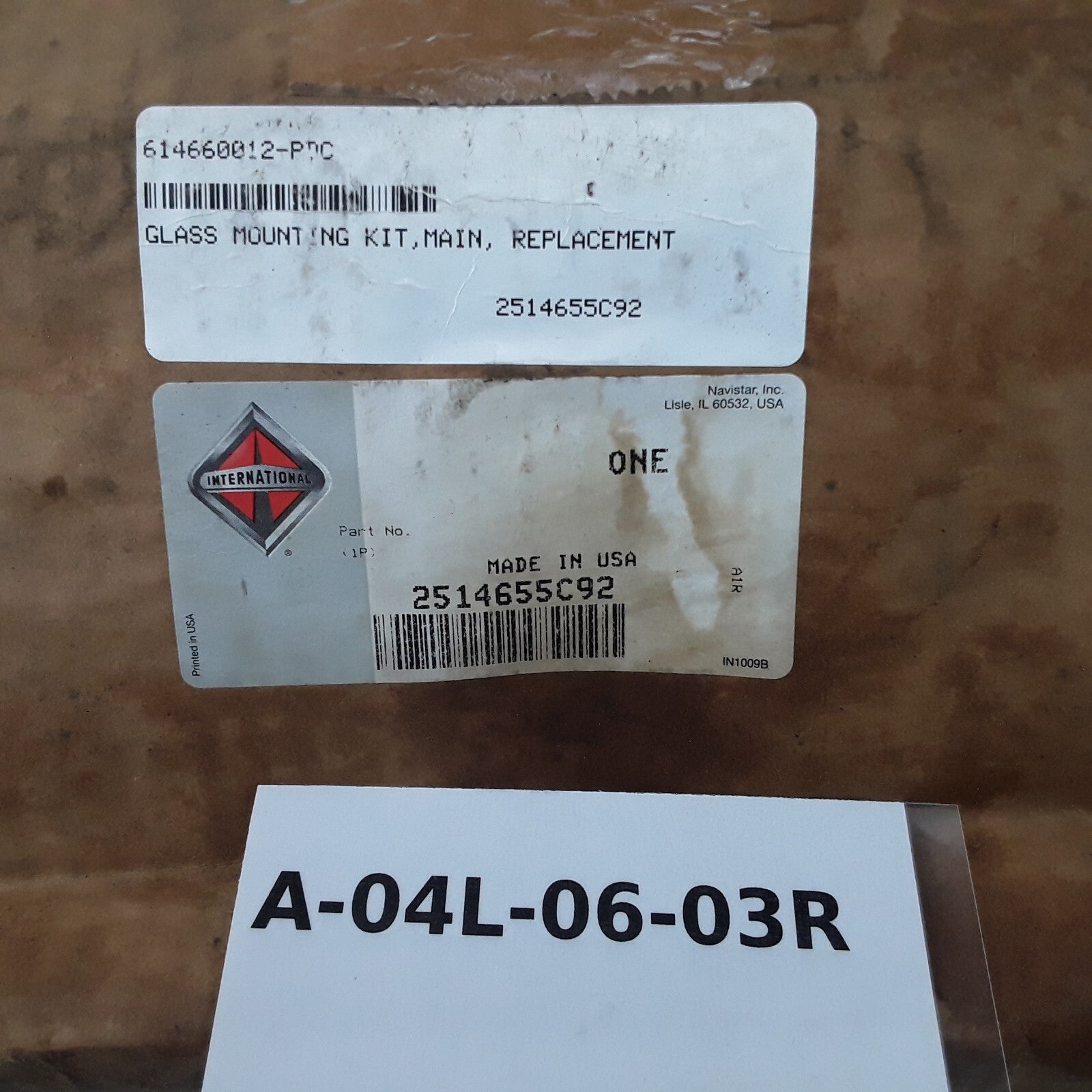 Mirror Glass With Mounting Kit Fits International 4300 4400 7400 7300 8600 7500