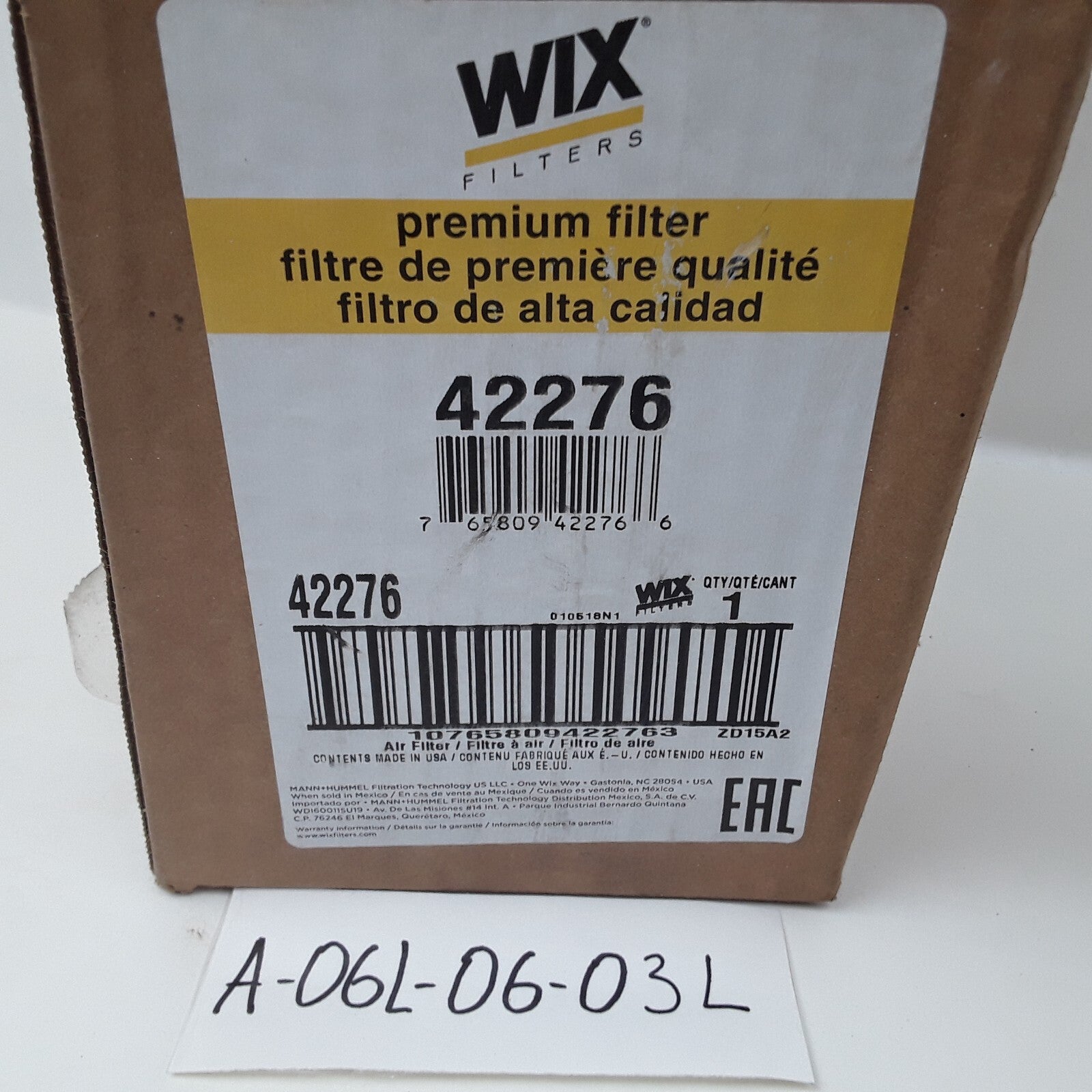 Heavy Duty Air Filter W/Fin - Machined Pleated Paper Low Air Flow Restriction
