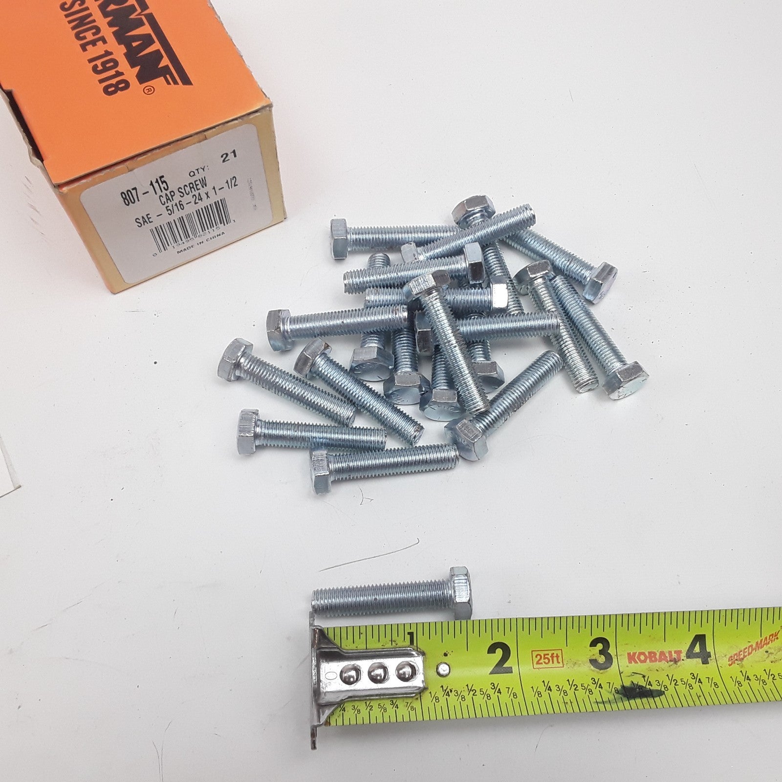 Dorman 807-115 Cap Screw-Hex Steel Head-Grade 5- 5/16-24 x 1-1/2 in Set of 21
