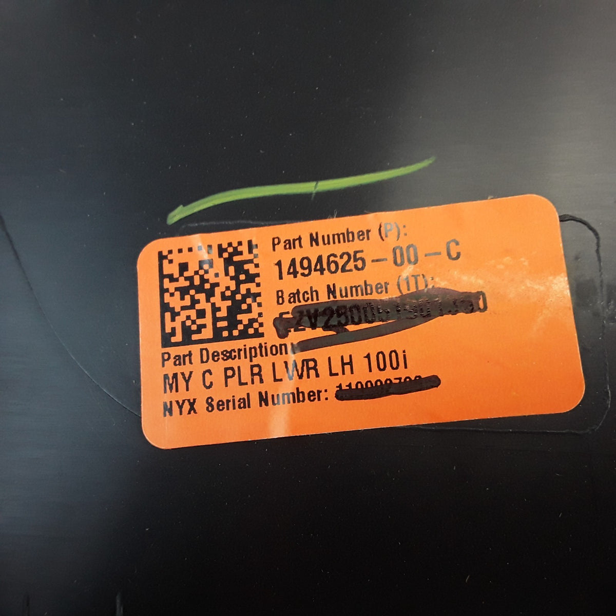 2020-2024 Model Y Rear Driver Side C-Pillar Lower Trim Panel Left 1494625-00-C