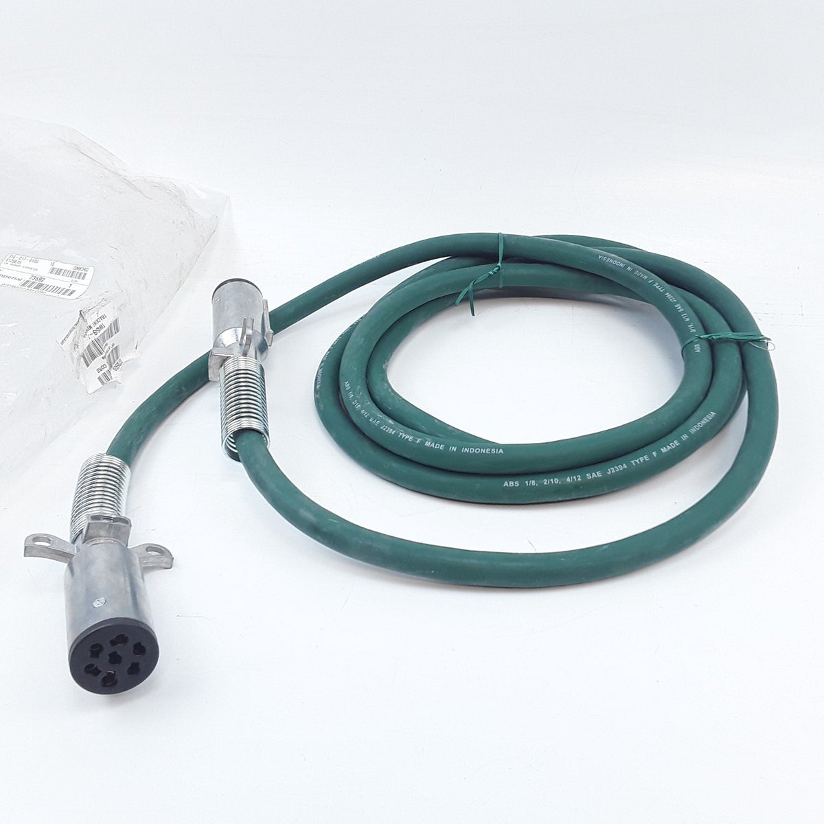 ABS Cord Straight Green Zinc Die-Cast Plugs 15 ft 7-Way For Truck Trailer