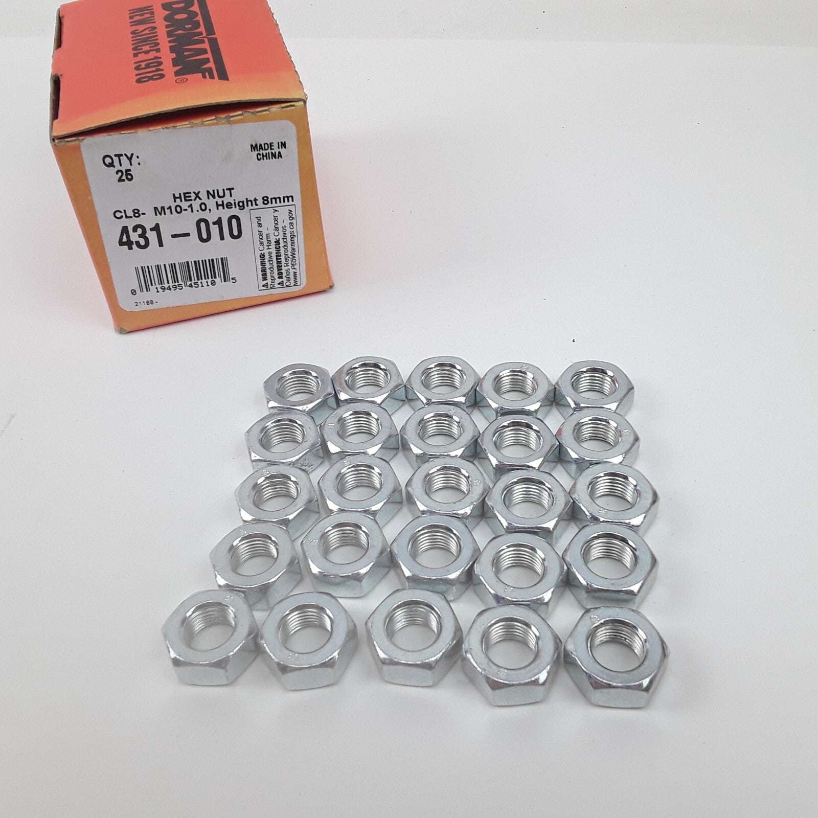 Car Truck Multi-Purpose Hex Nut-Class 8- Thread Size M10-1.0 Height 8mm Pack 26