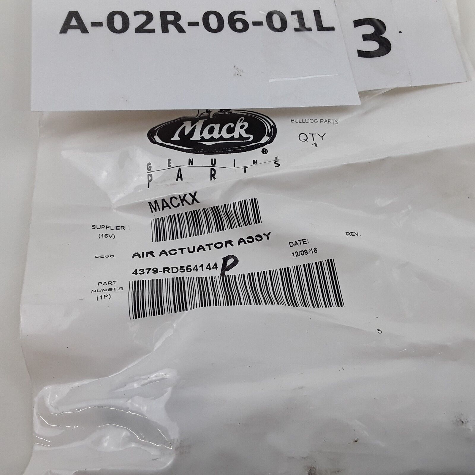 OEM MACK 4379-RD554144 VALVE PANEL VENT ACTUATOR Air Defroster Door Cylinder