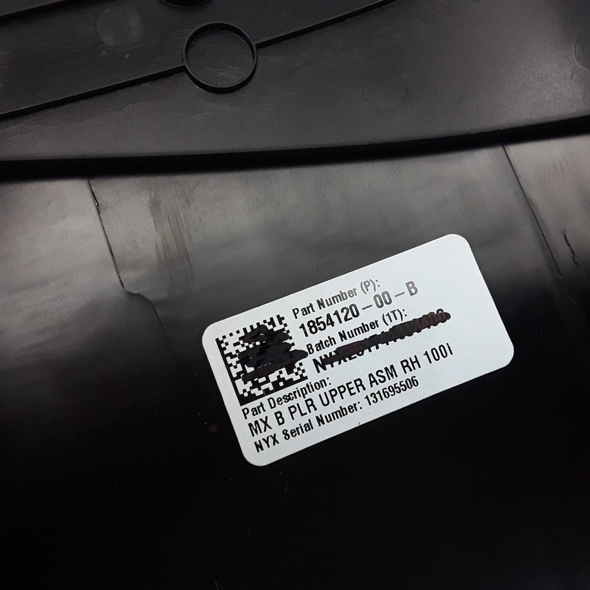 2021-2023 Tesla Model X Right Passenger B-Pillar Upper Cover OEM 1854120-00-B