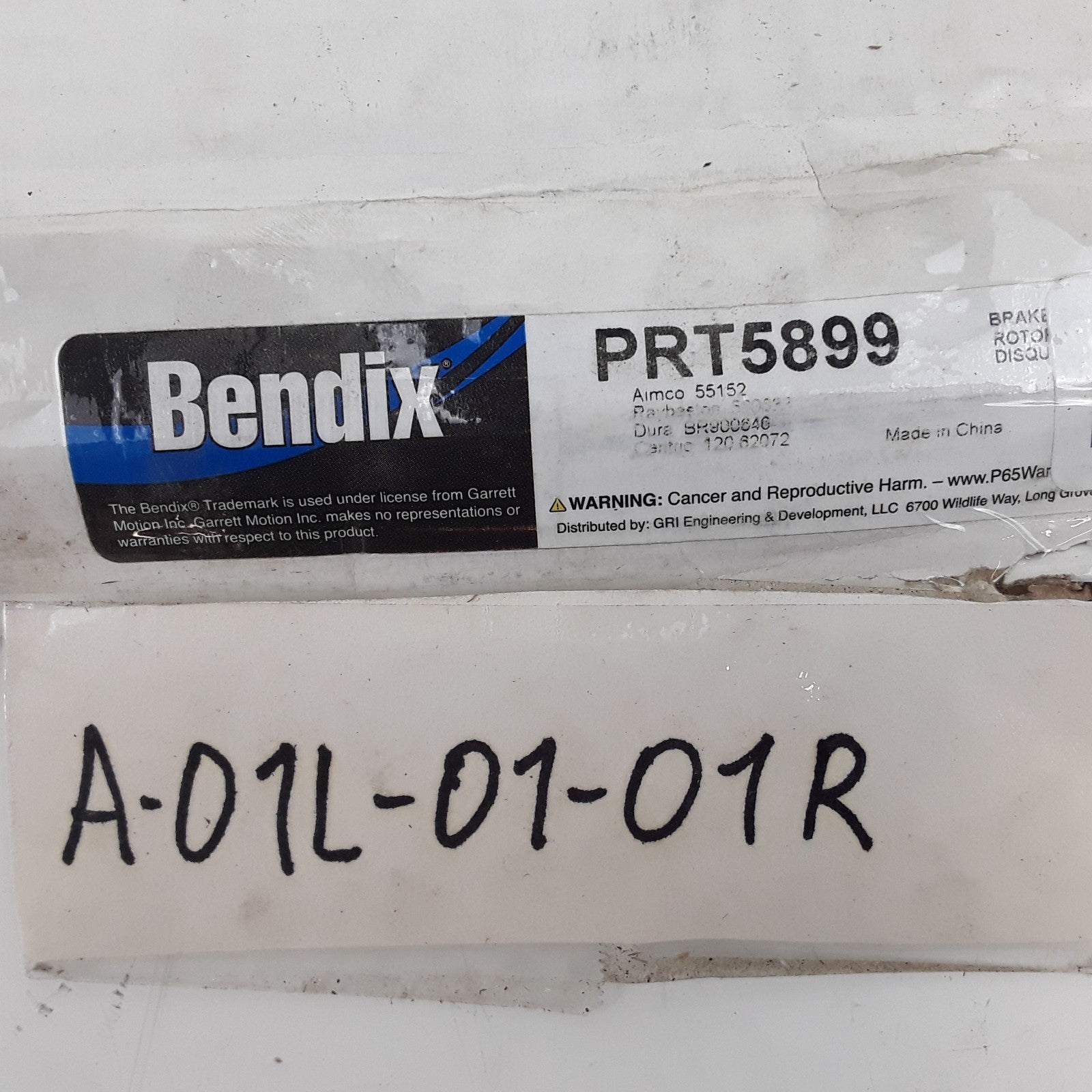 Bendix PRT5899 Front Disc Brake Rotor Fits Pontiac G5 Chevrolet Cobalt 2008-2010