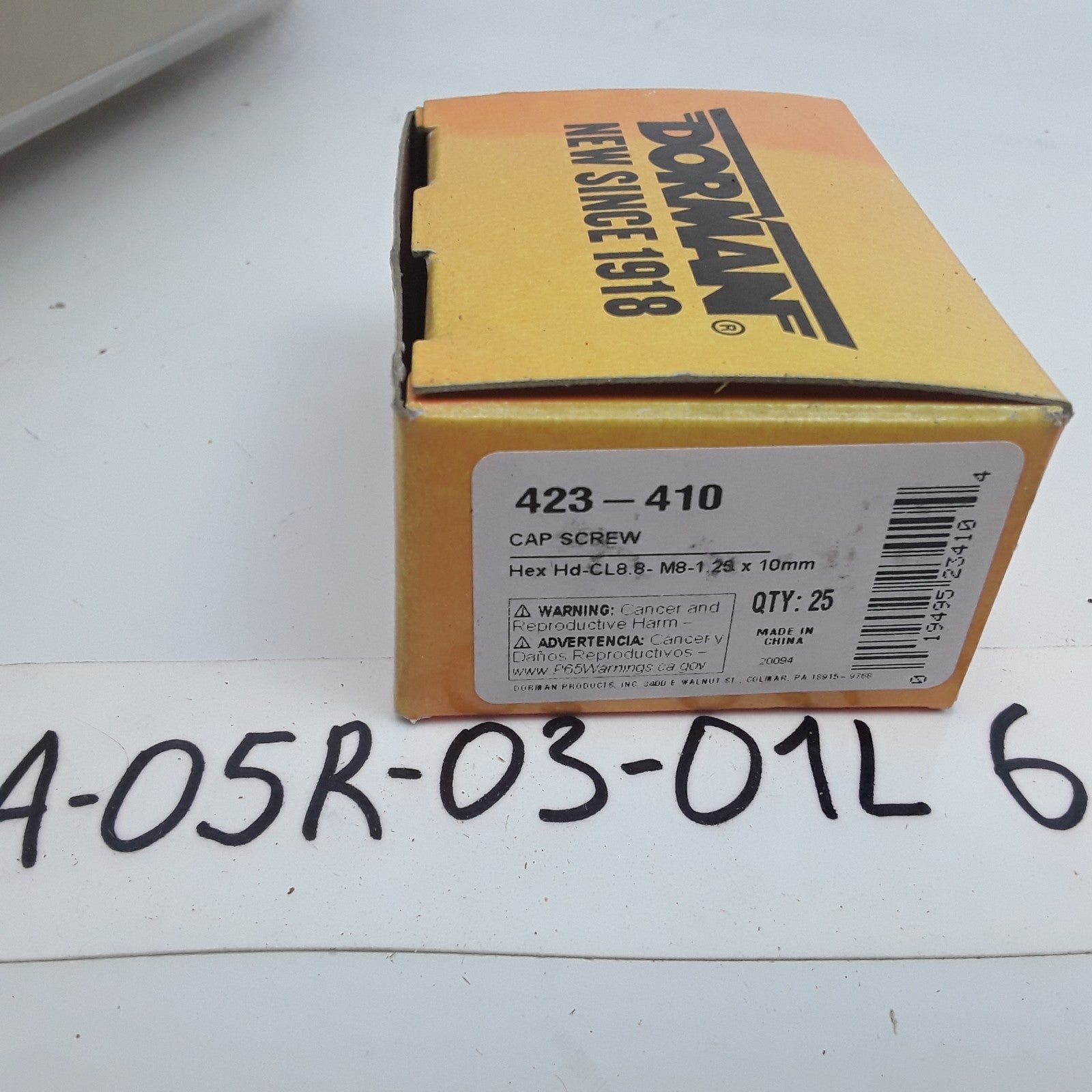 Dorman 423-410 Cap Screw-Hex Steel Head-Class 8.8- M8-1.25 x 10mm Set of 25