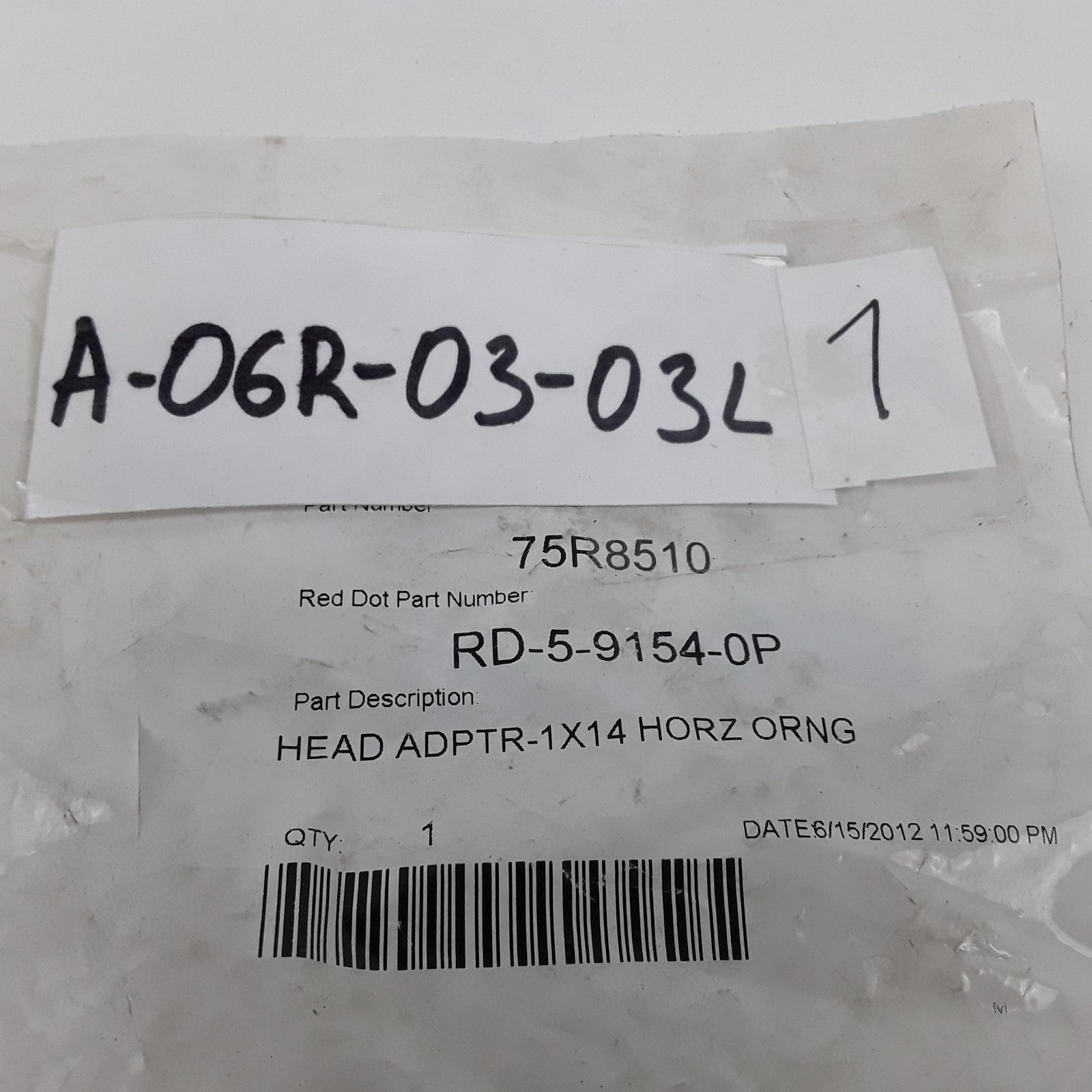 Red Dot 75R8510 Compressor Manifold Head Adapter 1 x 14 Heavy Duty Performance