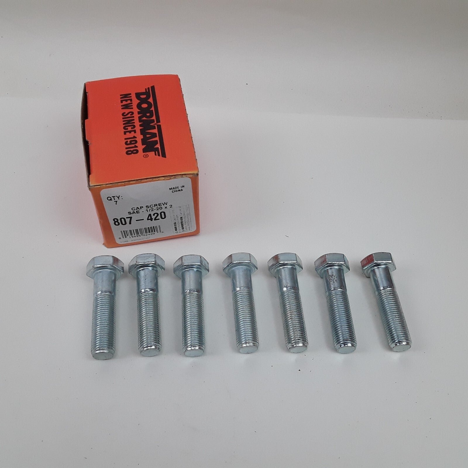 Multipurpose Car Truck Bolt Cap Screw-Hex Head-Grade 5- 1/2-20 x 2 In Pack of 7