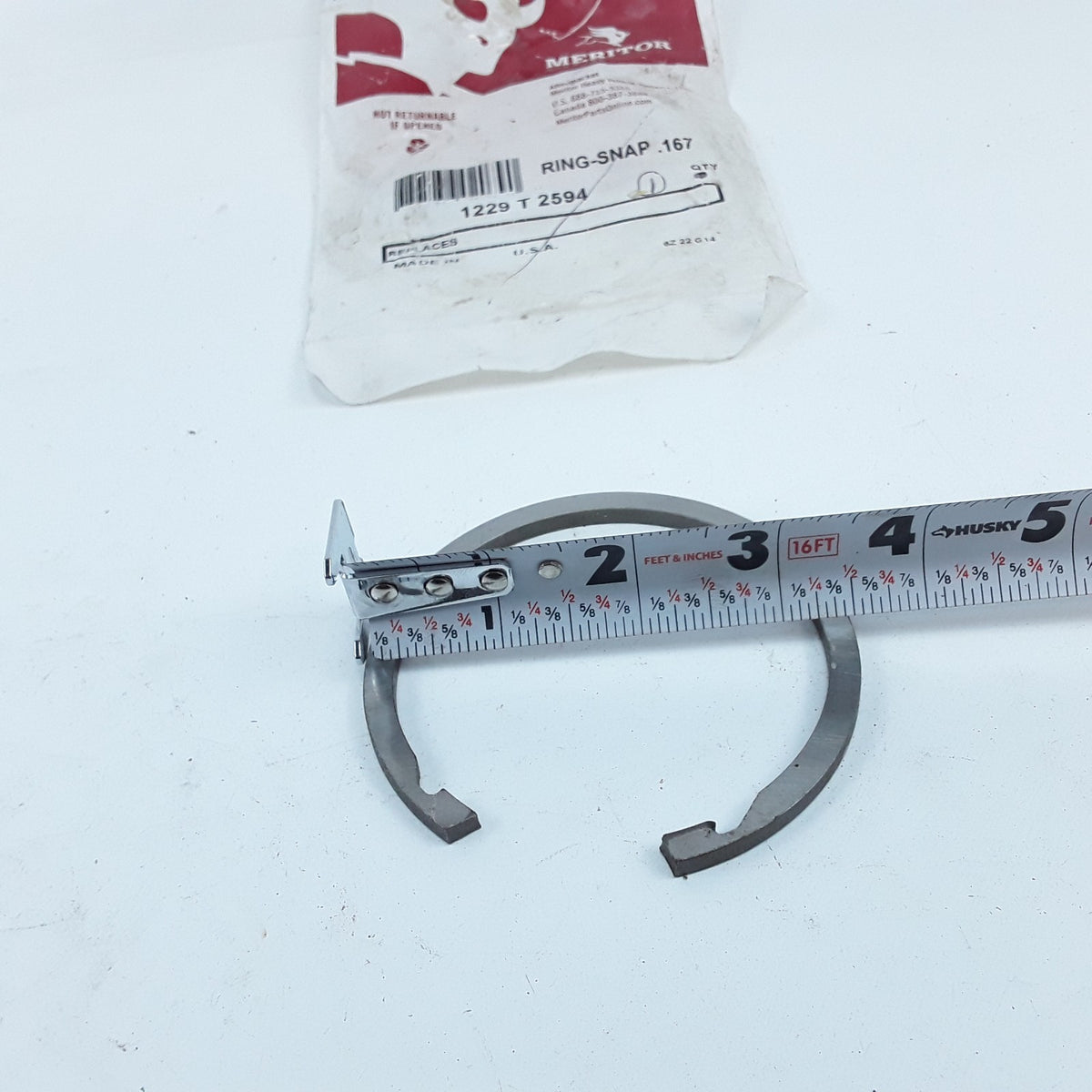 Meritor 1229T2594 Snap Ring 0.167 in. Fits Heavy Duty Truck and Trailer