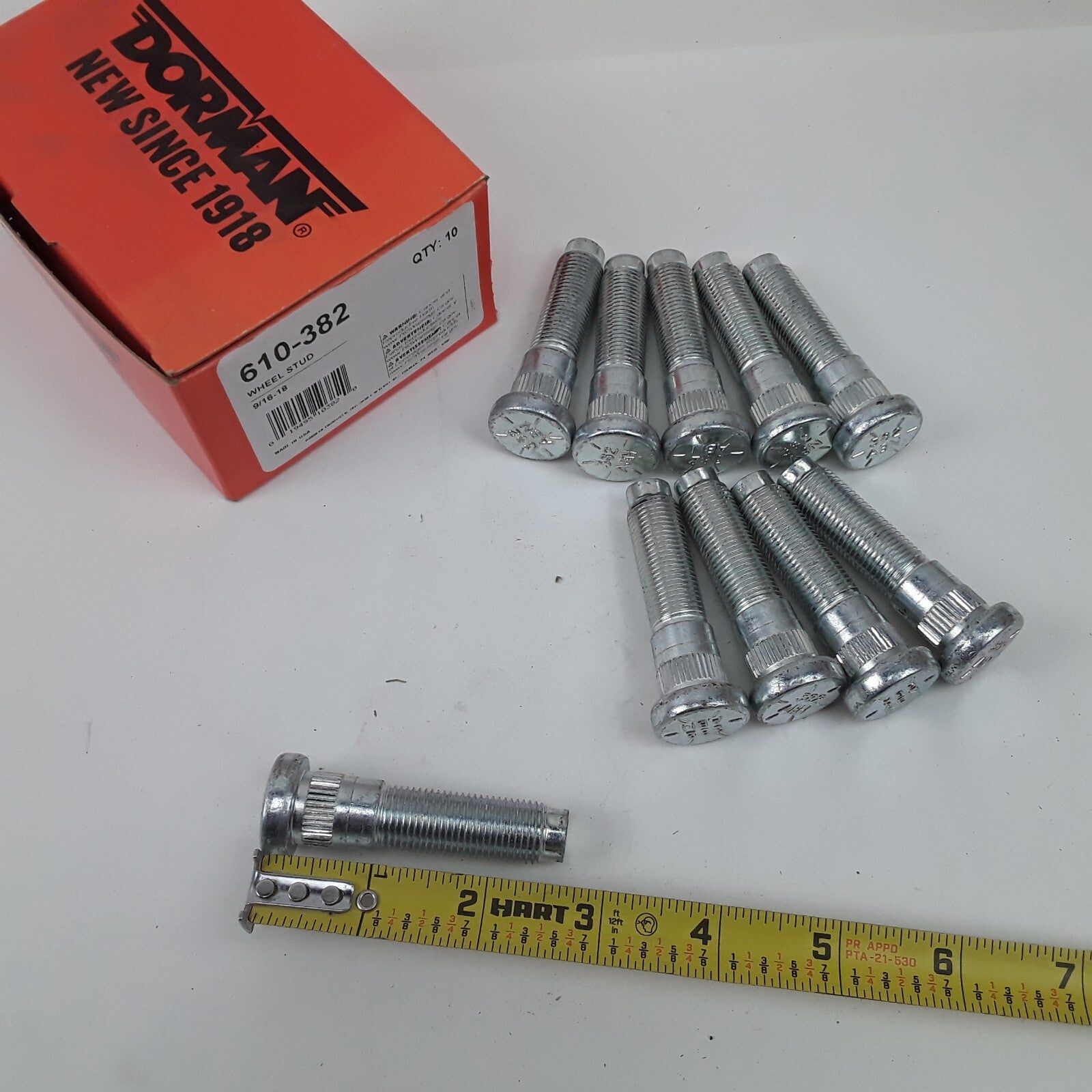 10 Serrated Wheel Stud 0.648 In Knurl 2-13/32" For Dodge B2500 Ram 2500 3500 Van