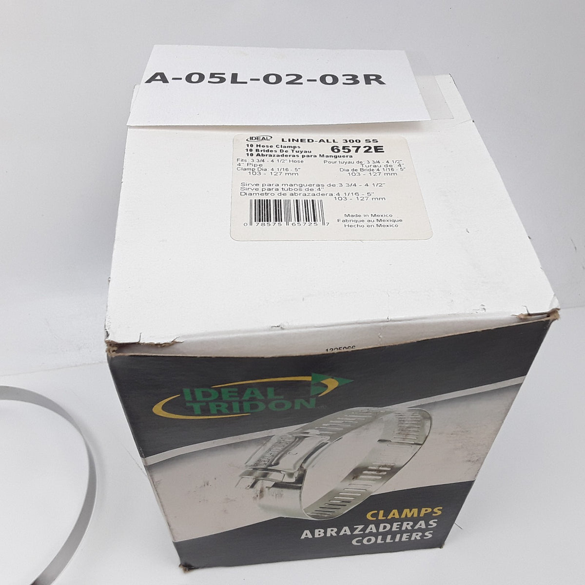 Ideal 6572E Lined-All 300 SS Hose Clamps 4 1/16" - 5" Fits 3 3/4" to 4 1/2" Hose