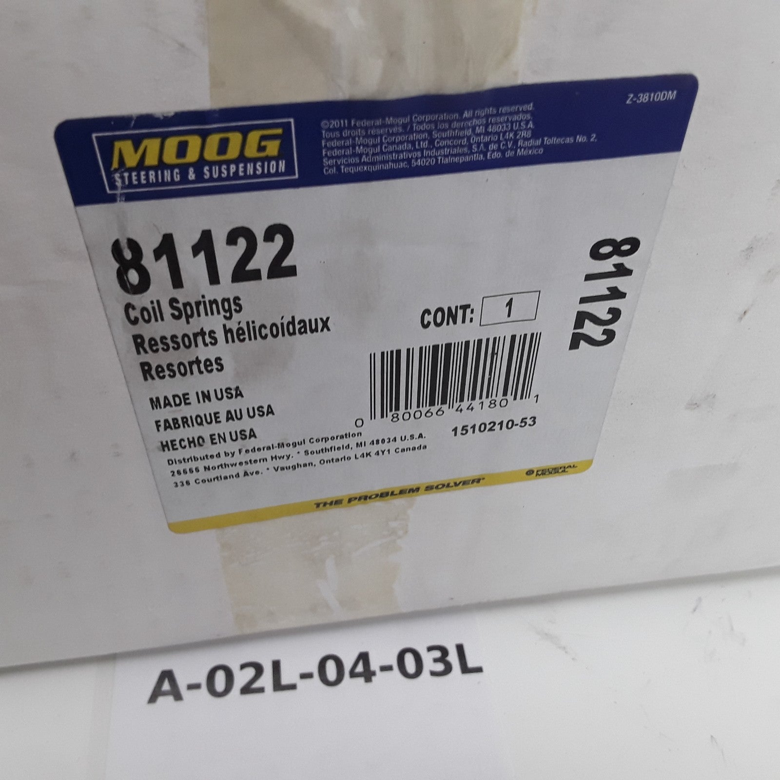 MOOG 81122 Front Coil Spring Set Fits Chrysler PT Cruiser (2001 2002 2003-2010)