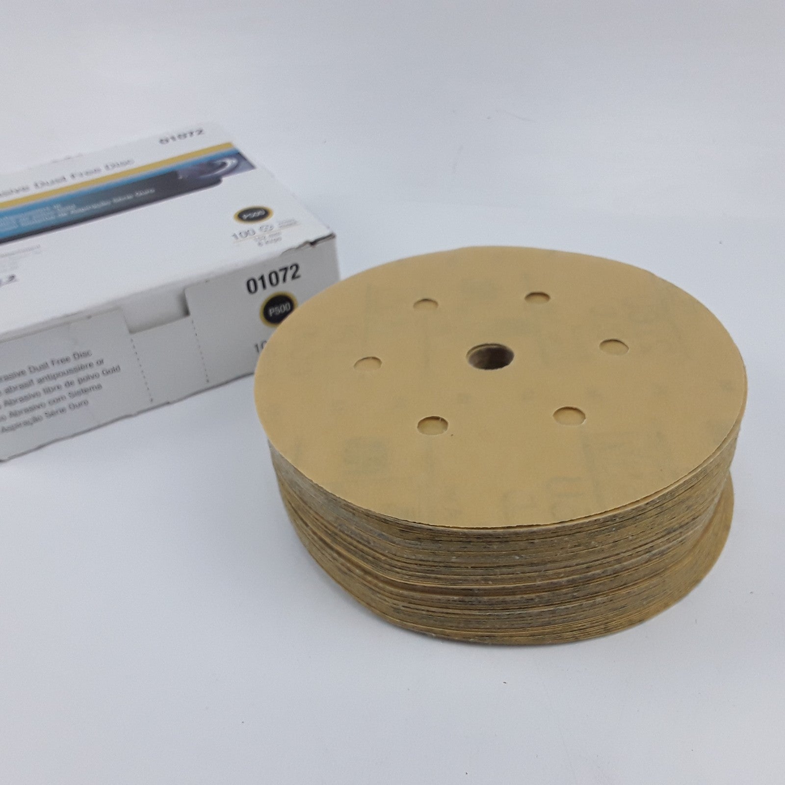 3M 01072 Gold Abrasive Dust Free Disc P500 Size 152mm 6in Heavy Duty Box of 100