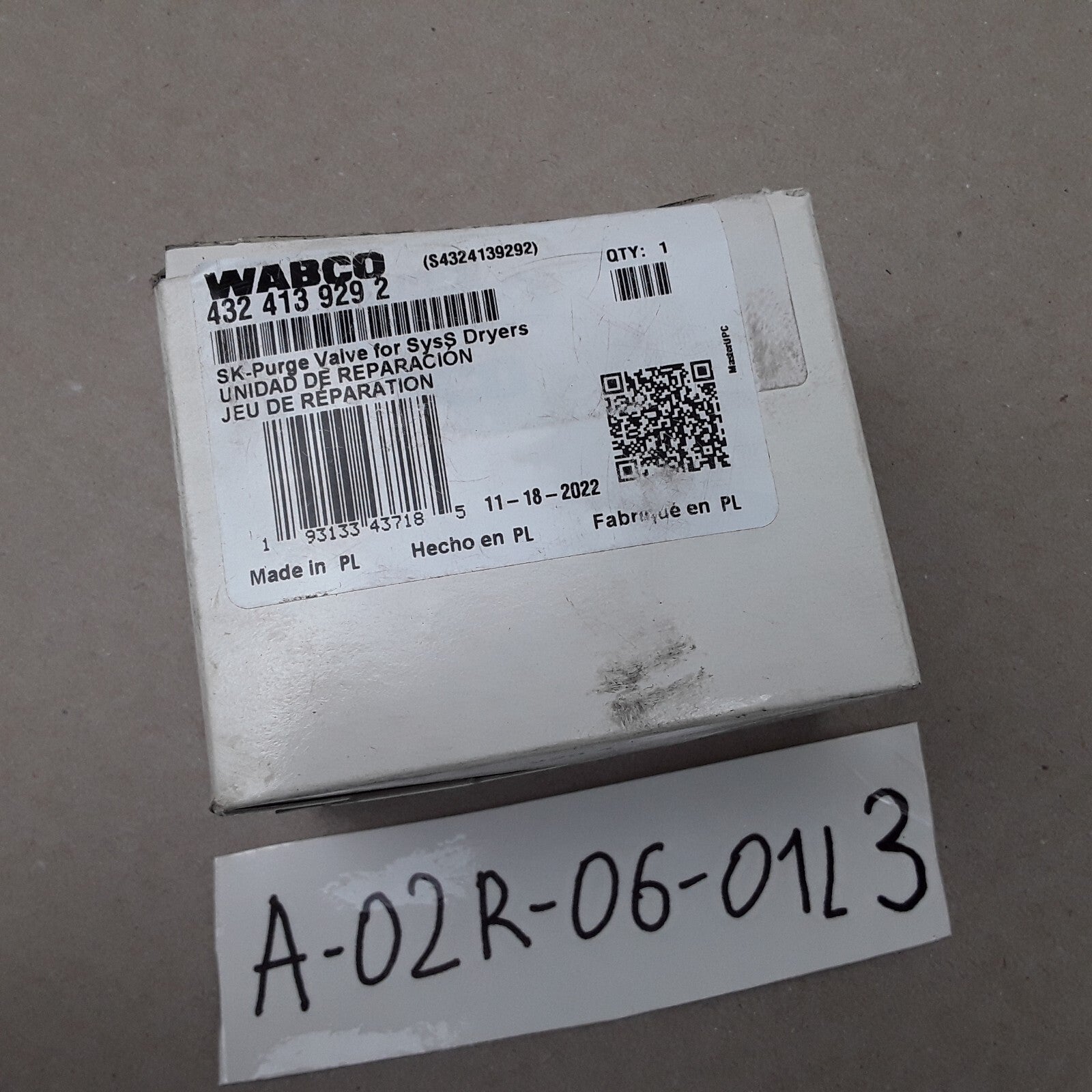 Wabco 4324139292 Air Brake Dryer SK-Purge Valve Fits Mack Truck For Syss Drayers