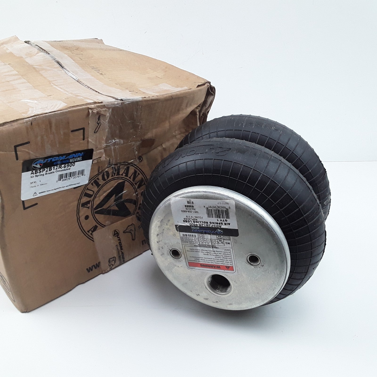 Automann ABSP2B12R-6900 Air Spring Double Convoluted Heavy Duty High Performance