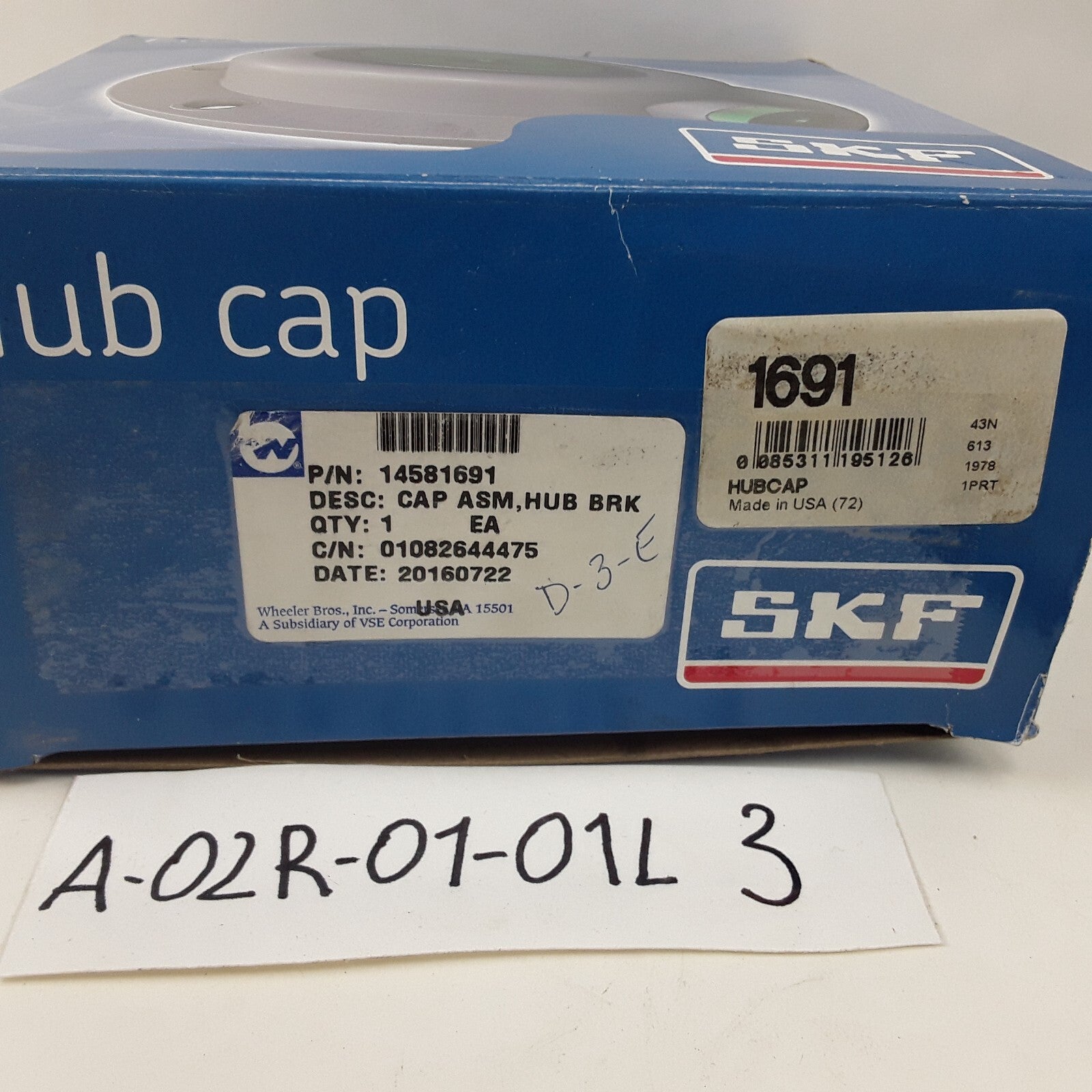 SKF 1691 - Oil Fill Hubcap 6.25" Outer Diameter For Heavy Duty Car Truck