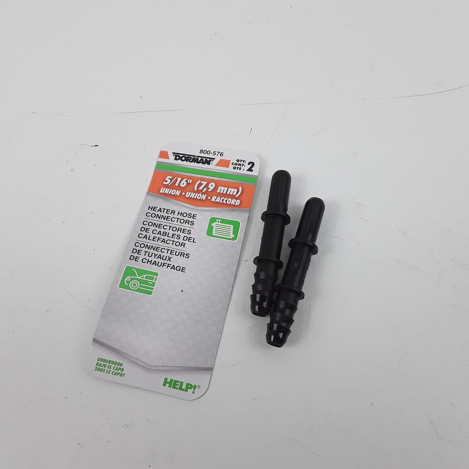 5/16 In. HVAC Heater Hose Connector, Straight To 5/16 In. Barbed Pack of 2