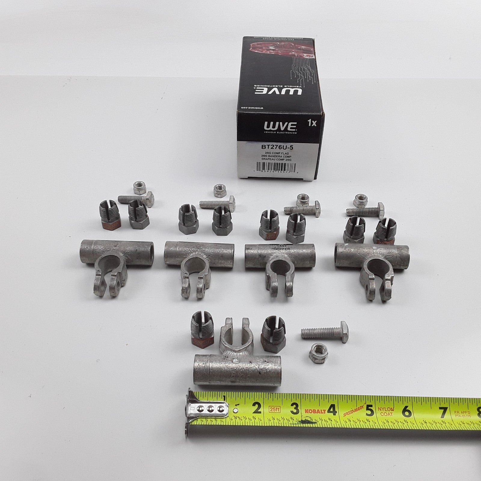 WVE BT276U-5 2/0G Bandera Comp. Gauge Compression Flag Battery Terminal Set of 5