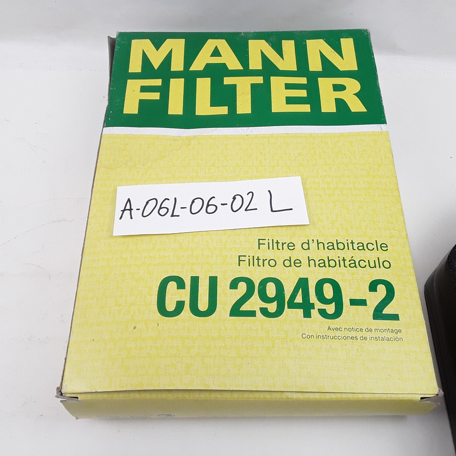 Mann-Filter CU 2949-2 Cabin Air Filter Fits Audi A8 Quattro S8 A8 (1997-2003)