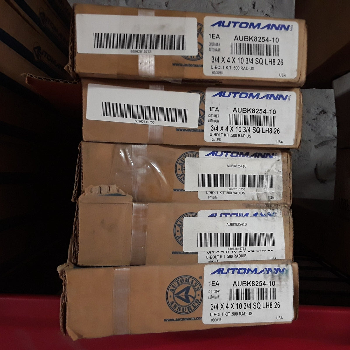 Automann AUBK8254-10 U Bolt Kit Assembly Square 3/4 in. x 4 in. x 10 in.