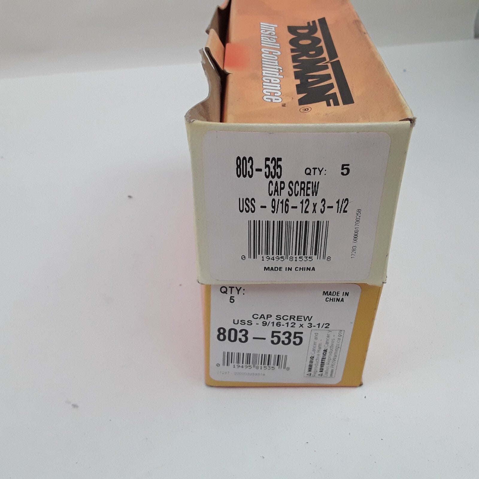 5 pcs Multipurpose Car Truck Bolt Cap Screw-Hex Head-Grade 5- 9/16-12 x 3-1/2 In