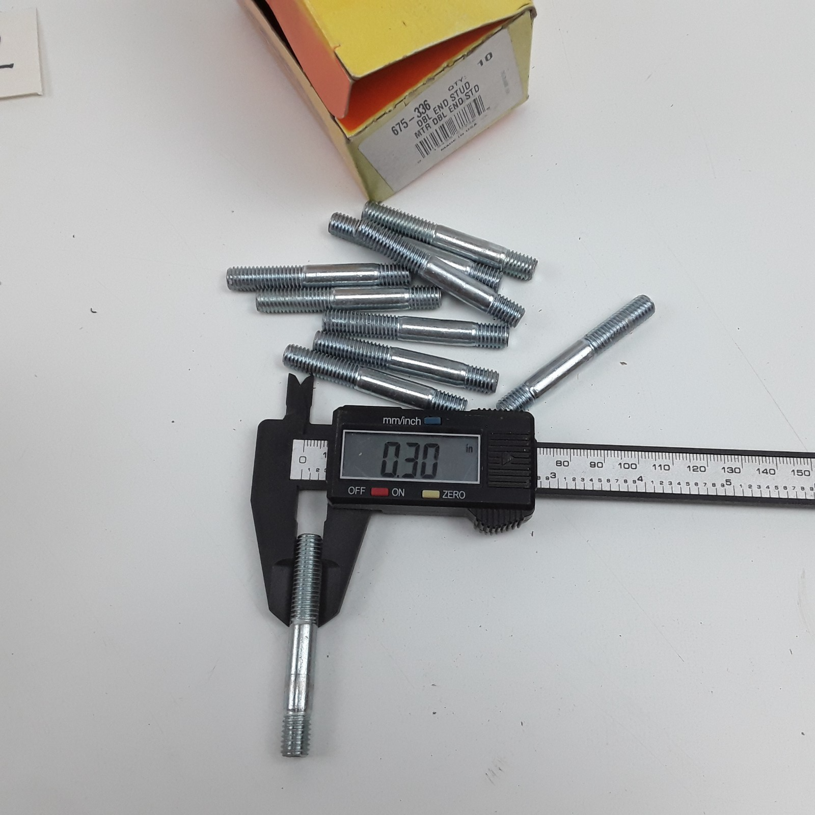 Dorman 675-336 Double Ended Stud Metal M8-1.25 x 24mm & M8-1.25 x 10mm Box of 10