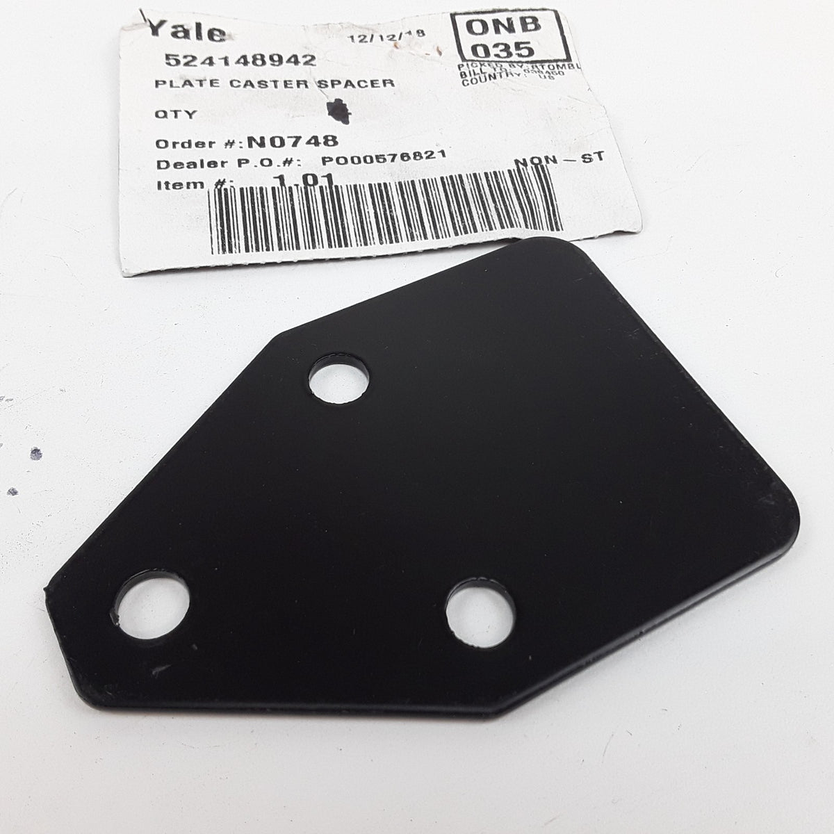 Yale 524148942 Plate Caster Spacer Fits Yale Forklift MPW045E MPB040E MPW050E