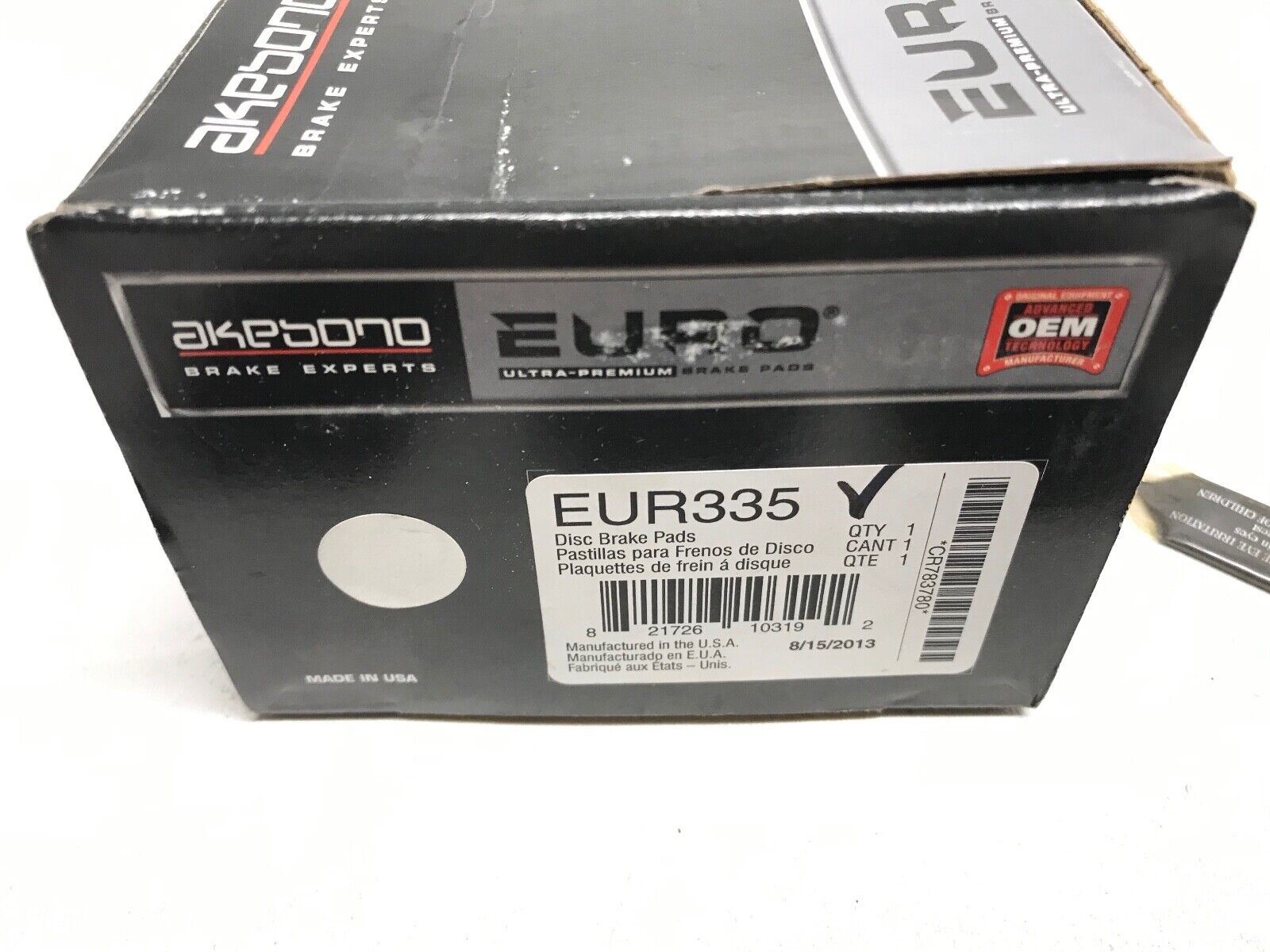Disc Brake Pad Set-2.8 Rear Akebono EUR335 260E, 300CE, 300D, 300E, C220, C280, - HotCarParts