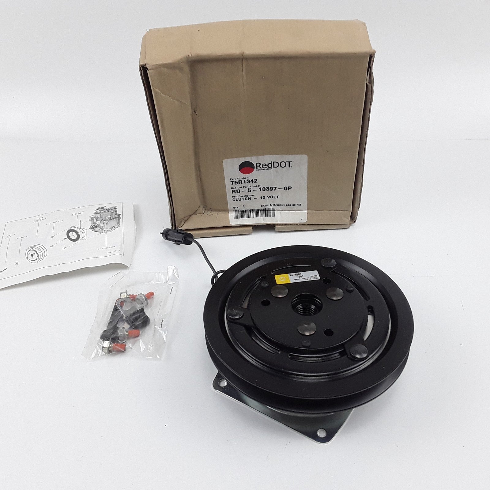 Red Dot 75R1342 Compressor Clutch Assembly 12V Heavy Duty High Performance