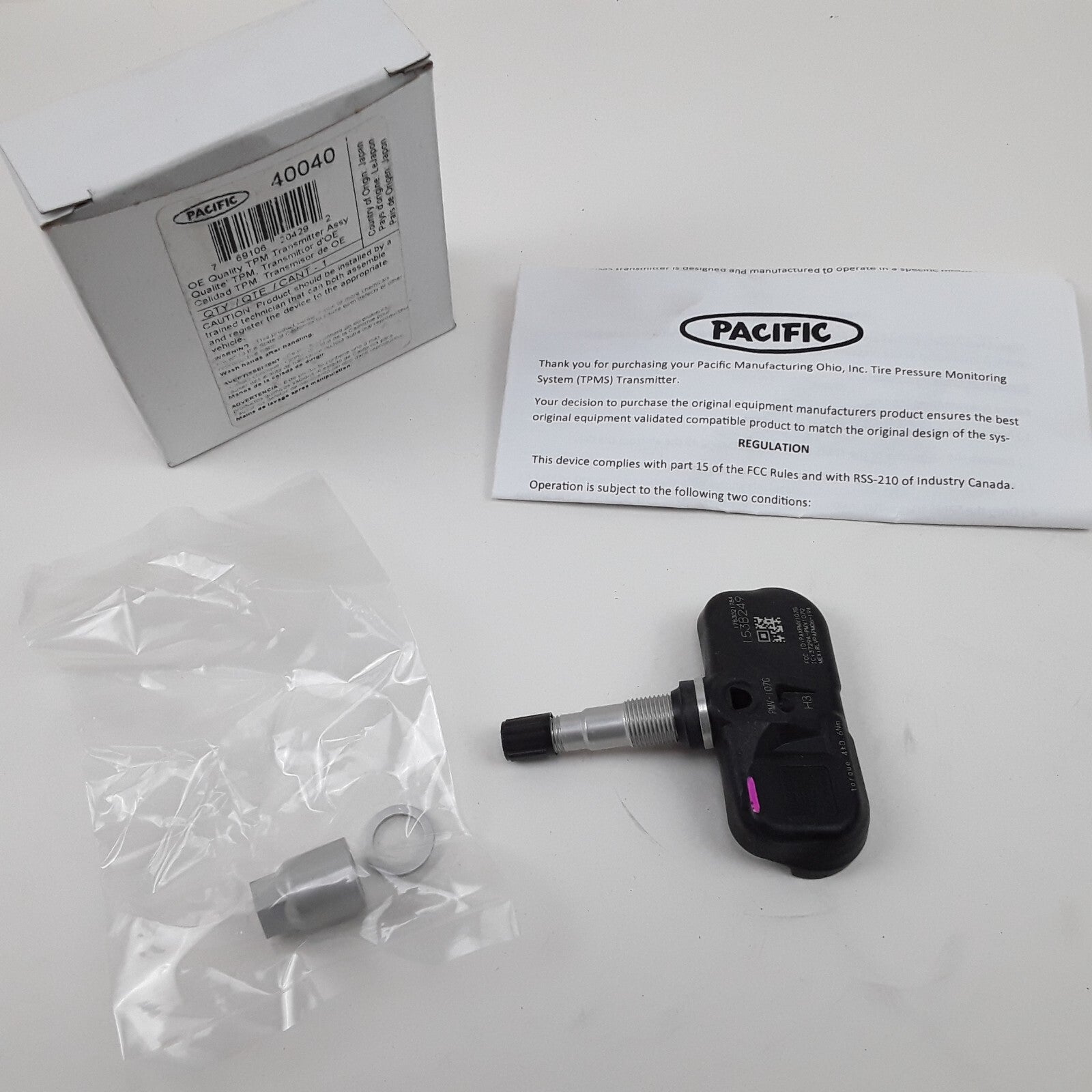 Pacific 40040 - TPM Tire Pressure Monitoring System Transmitter Assembly