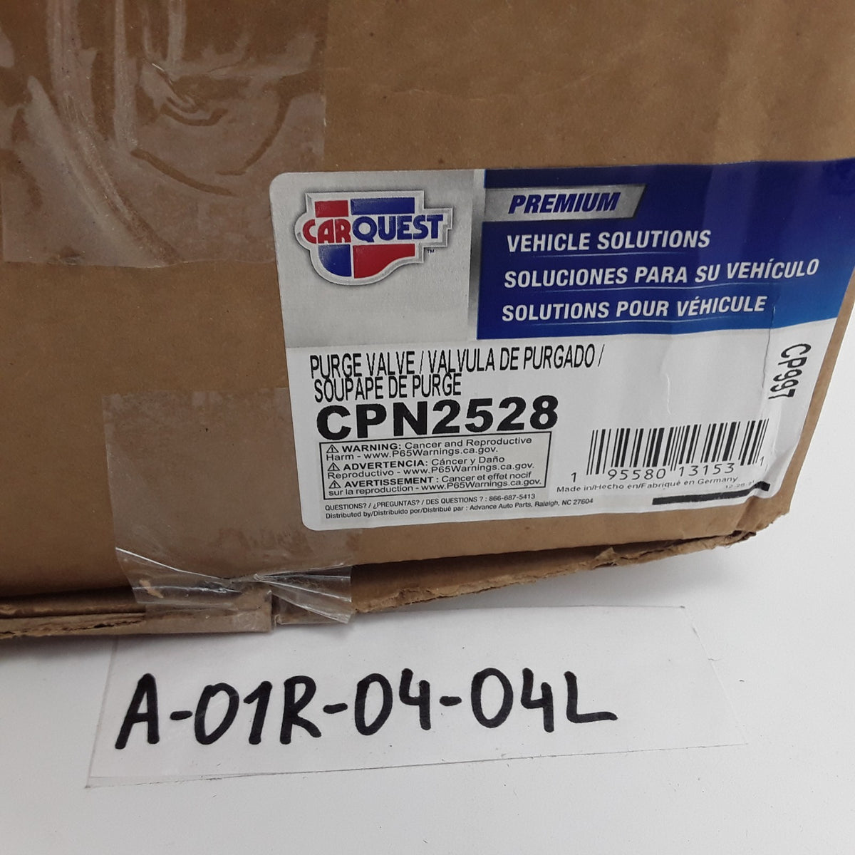 Carquest CPN2528 Vapor Canister Purge Solenoid Fits Audi TT RS Quattro (2013)
