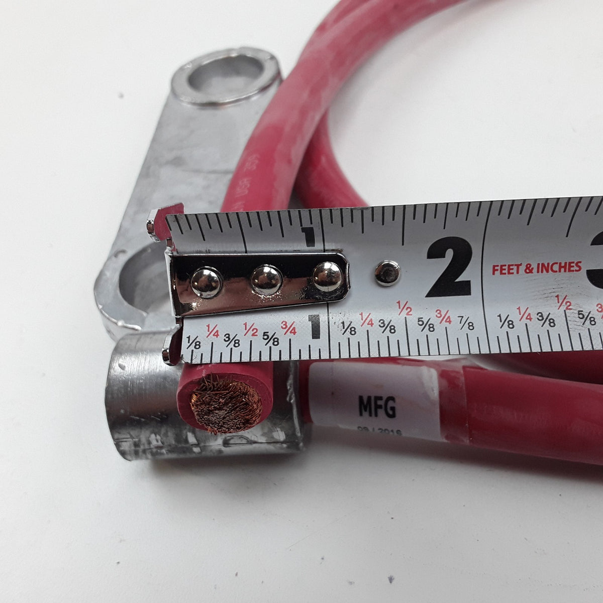 2/0 Battery Cable 5 Ft Red Forklift Positive Lead 2 Hole 3/4" p/n SY214529-001