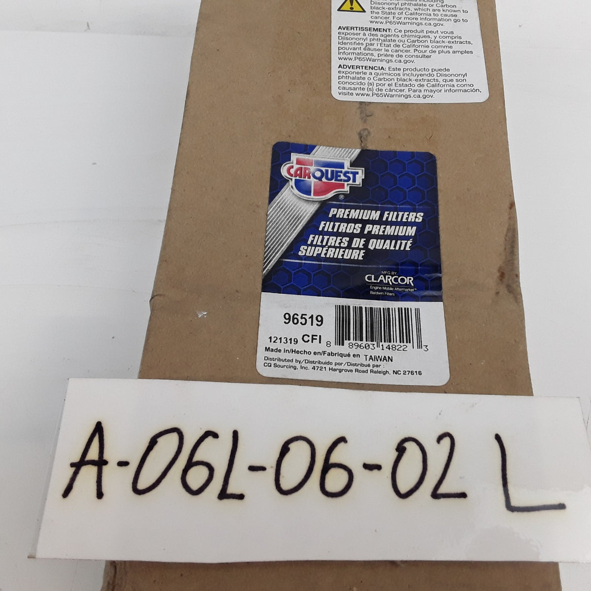 Carquest 96519 Cabin Air Panel Replaces 550211 34NN42 PA5738 WP10211 SC90218