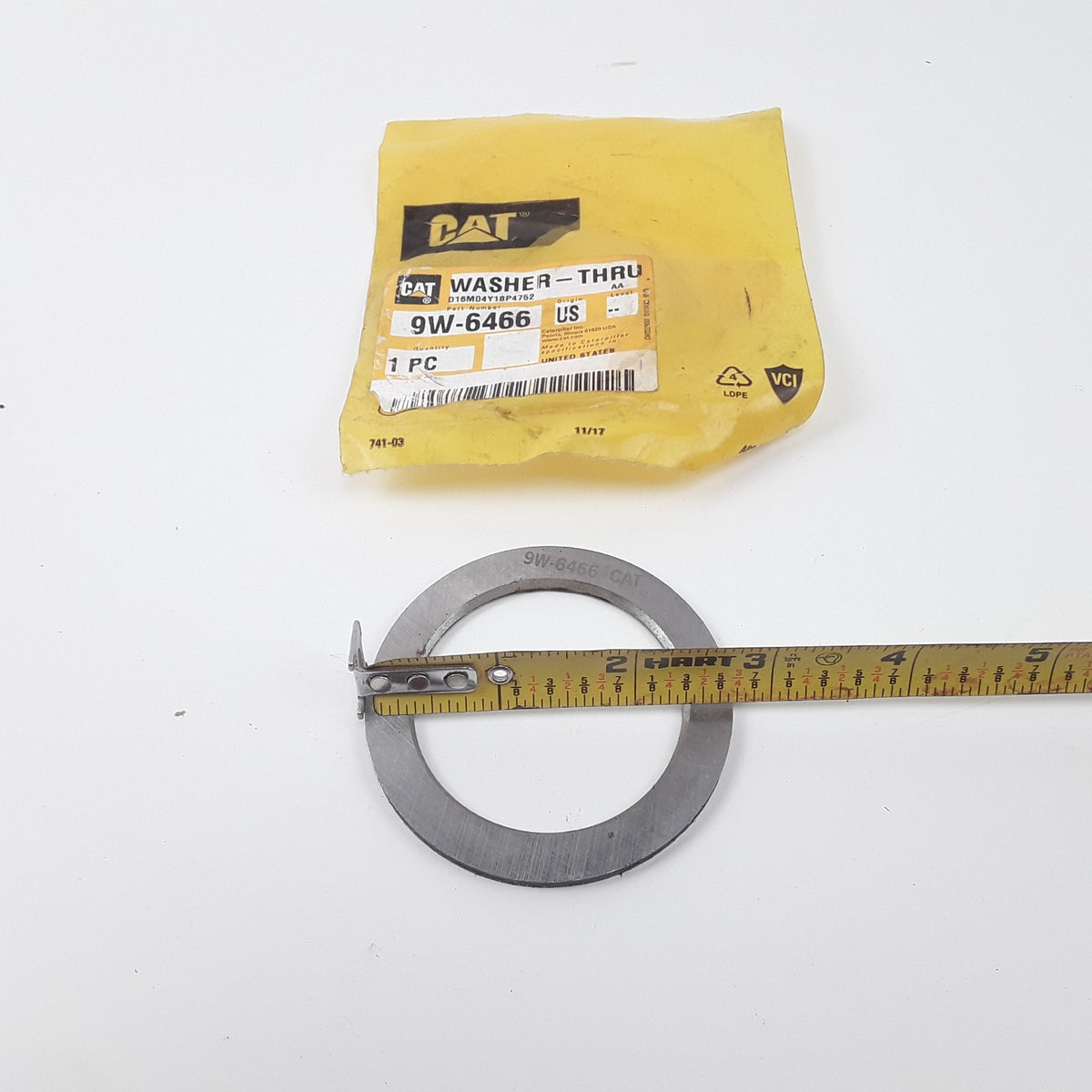 Caterpillar 9W-6466 Transmission Clutch Thrust Washer Inner 2.006in Outer 2.73in