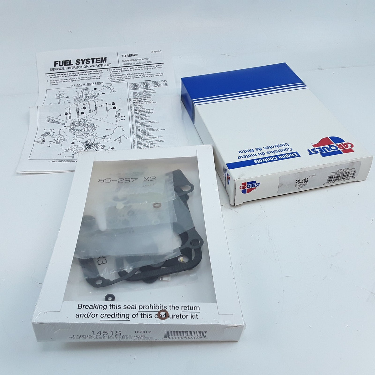 Carquest 96-488 Carburetor Kit Assembly Fits 2-Barrel Rochester 2SE E2SE Modal
