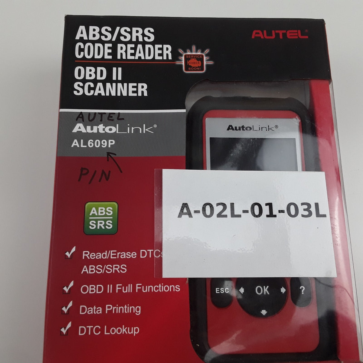 Autel AutoLink AL609P ABS/SRS Code Reader OBD II Full Functions Data Printing